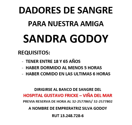 Urgente Dadorxs de sangre para Sandra Godoy