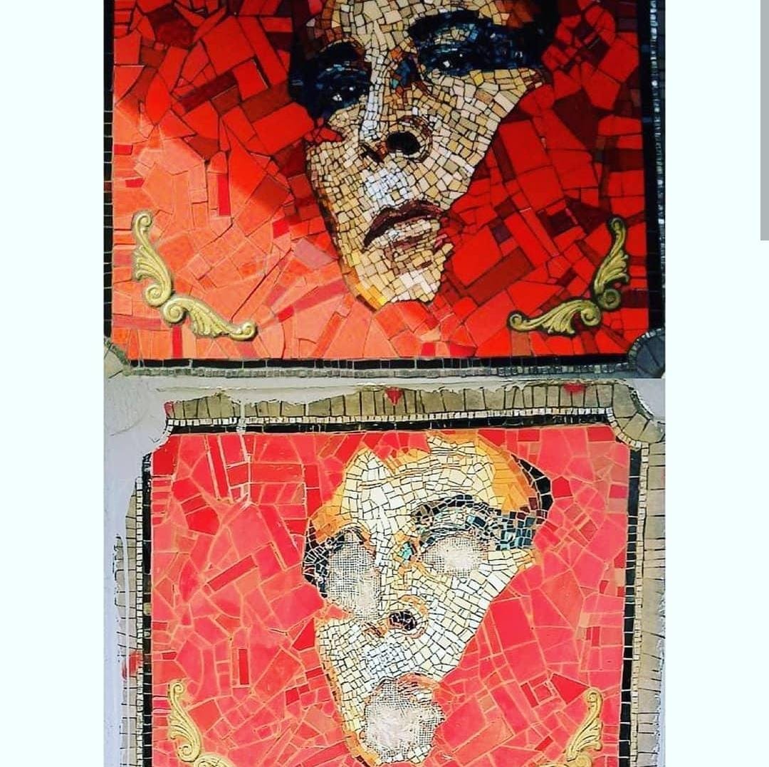 Mosaico de Pedro Lemebel destruido